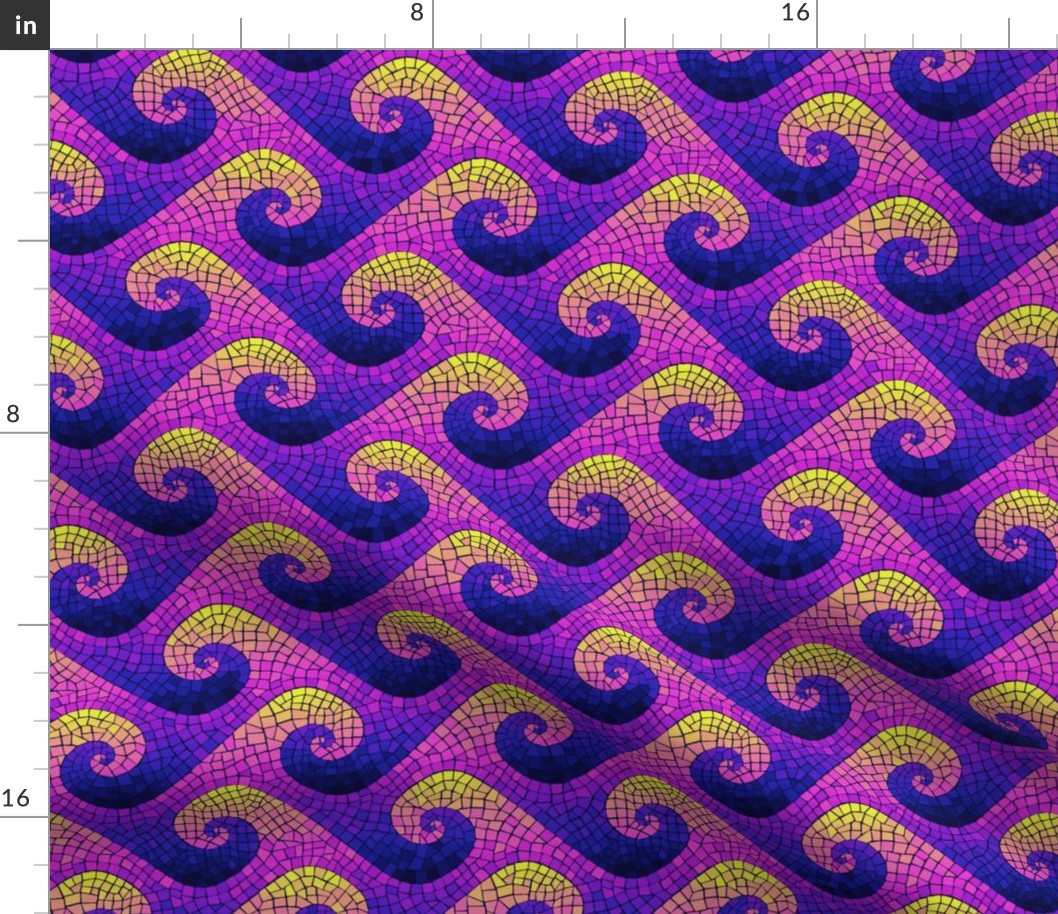 mini wave mosaic - blue, purple, pink, yellow