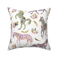 bronze floral patchwork horses