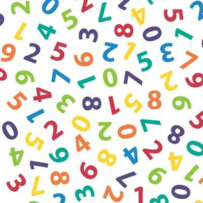 large ditsy numbers - rainbow