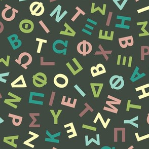 large ditsy Greek alphabet - oolong