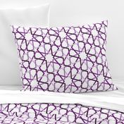 Fivefold geometric continuous lines and stars in purple