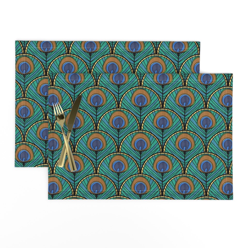 Glitzy Peacock Art Deco Fan Pattern