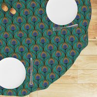 Glitzy Peacock Art Deco Fan Pattern