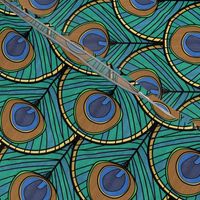 Glitzy Peacock Art Deco Fan Pattern