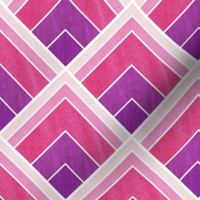 Purple and Pink, Square Art Deco Pattern