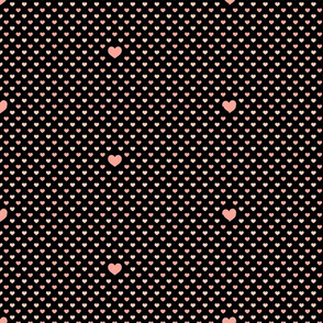 Pink Hearts on Black