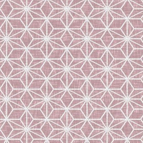 Hemp leaf pattern pearls on denim pink by Su_G_©SuSchaefer