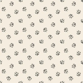 Tiny dog paw prints coordinate - tan