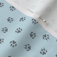 Tiny dog paw prints coordinate - blue