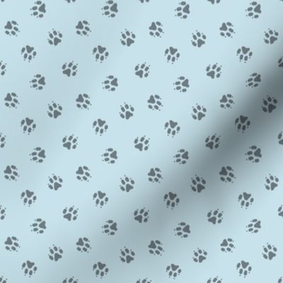 Tiny dog paw prints coordinate - blue