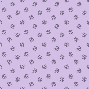 Tiny dog paw prints coordinate - purple
