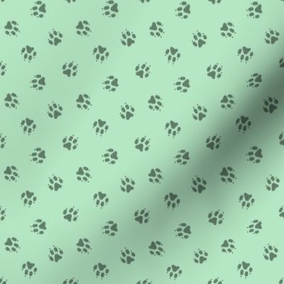 Tiny dog paw prints coordinate - green