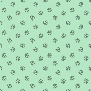 Tiny dog paw prints coordinate - green