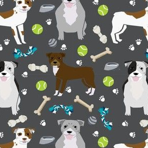 pitbull dog fabric dogs and dog toys design pitbulls fabric - charcoal