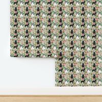 french bulldog tiki fabric summer islands tropical fabric - sand