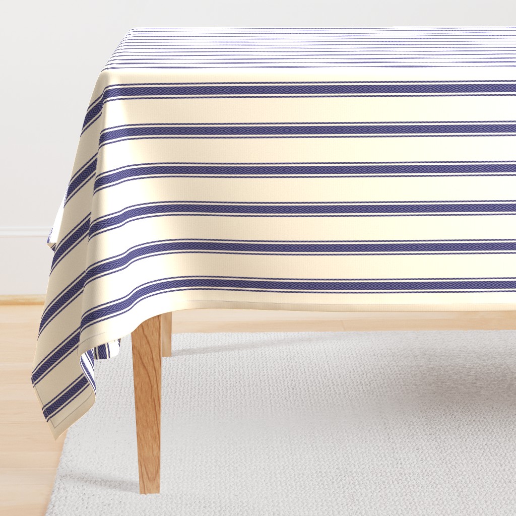 Modern French Ticking Stripe-navy/off white -Med / Grain-Feed-sack   