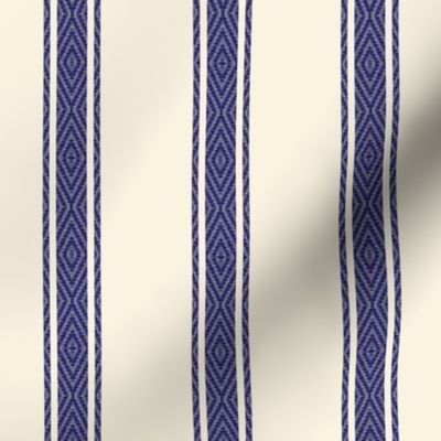 Modern French Ticking Stripe-navy/off white -Med / Grain-Feed-sack   