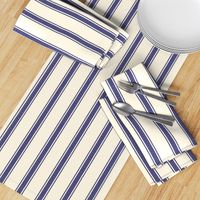 Modern French Ticking Stripe-navy/off white -Med / Grain-Feed-sack   