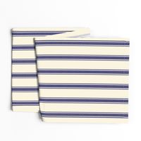 Modern French Ticking Stripe-navy/off white -Med / Grain-Feed-sack   