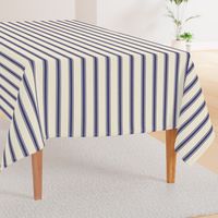 Modern French Ticking Stripe-navy/off white -Med / Grain-Feed-sack   