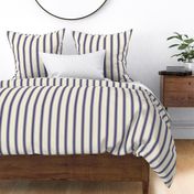 Modern French Ticking Stripe-navy/off white -Med / Grain-Feed-sack   