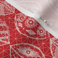 Lace Leaves - Ivory, Red