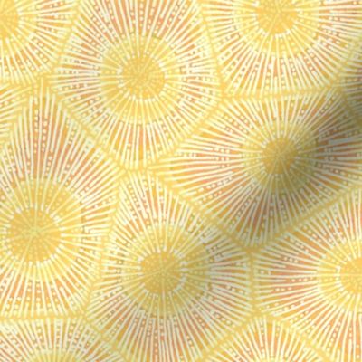 coral pattern in pastel yellow-orange