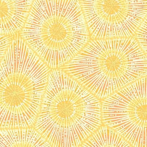 coral pattern in pastel yellow-orange