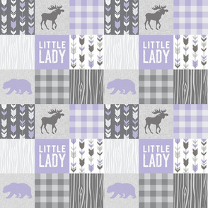 3" Little Lady Patchwork- lilac and grey