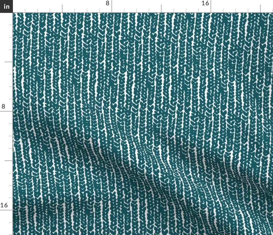 chunky knit in teal blue on white-vertical