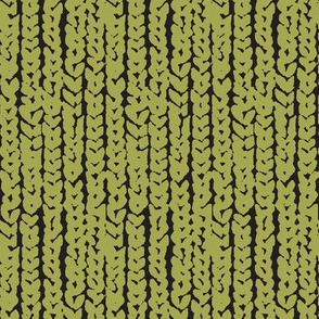 chunky knit in olive green on black-vertical