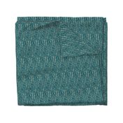 chunky knit - teal blue on tan-vertical