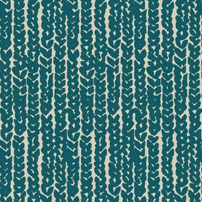 chunky knit - teal blue on tan-vertical