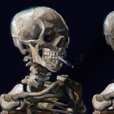 skulls skeletons smoking smoke cigarettes death morbid spooky anatomy anatomical studies eerie macabre bizarre  