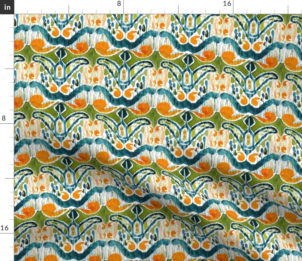 Green yellow ikat