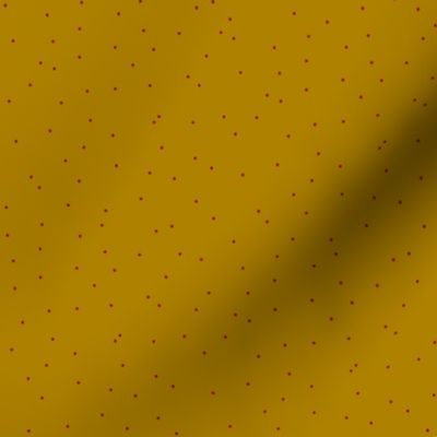 Random Red Dots on Mustard Gold Mustard