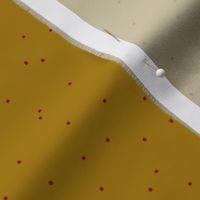 Random Red Dots on Mustard Gold Mustard