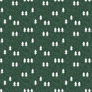 (small scale) trees on green linen