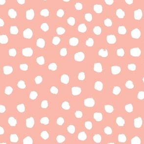 peach dots fabric