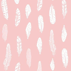 feathers fabric pink baby girl nursery design