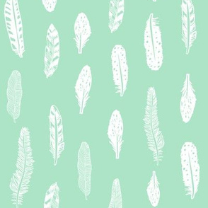 feathers fabric mint baby girl nursery design