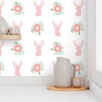 floral deer head fabric cute baby girl nursery design