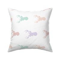 Deer- Pastels(with purple) on White  - woodland baby nursery-ch-ch-ch