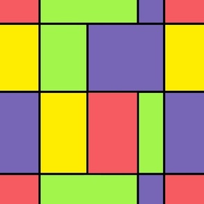 Bright multicolored geometric patchwork pattern 