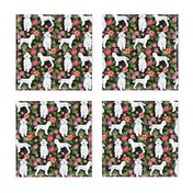 poodle fabric white poodle design hawaiian tropical design - black