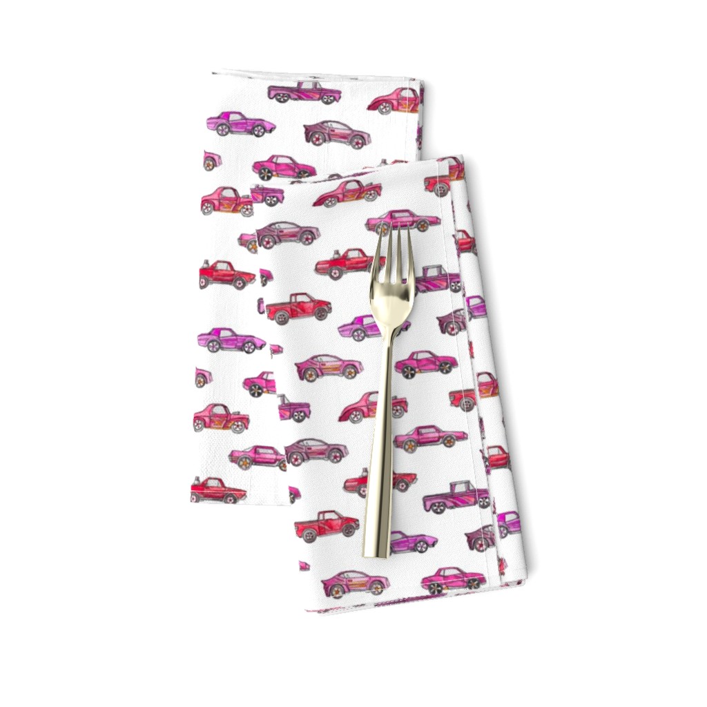 Girly Toy Cars in Watercolor on White