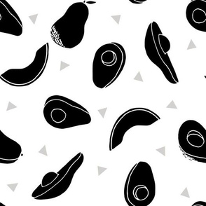 avocados fabric // avocado fruit and veggies fabric by andrea lauren - bw