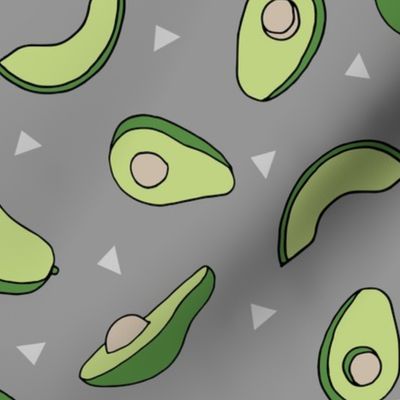 avocados fabric // avocado fruit and veggies fabric by andrea lauren - grey