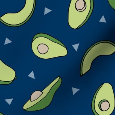 avocados fabric // avocado fruit and veggies fabric by andrea lauren -navy