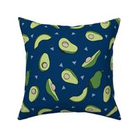 avocados fabric // avocado fruit and veggies fabric by andrea lauren -navy